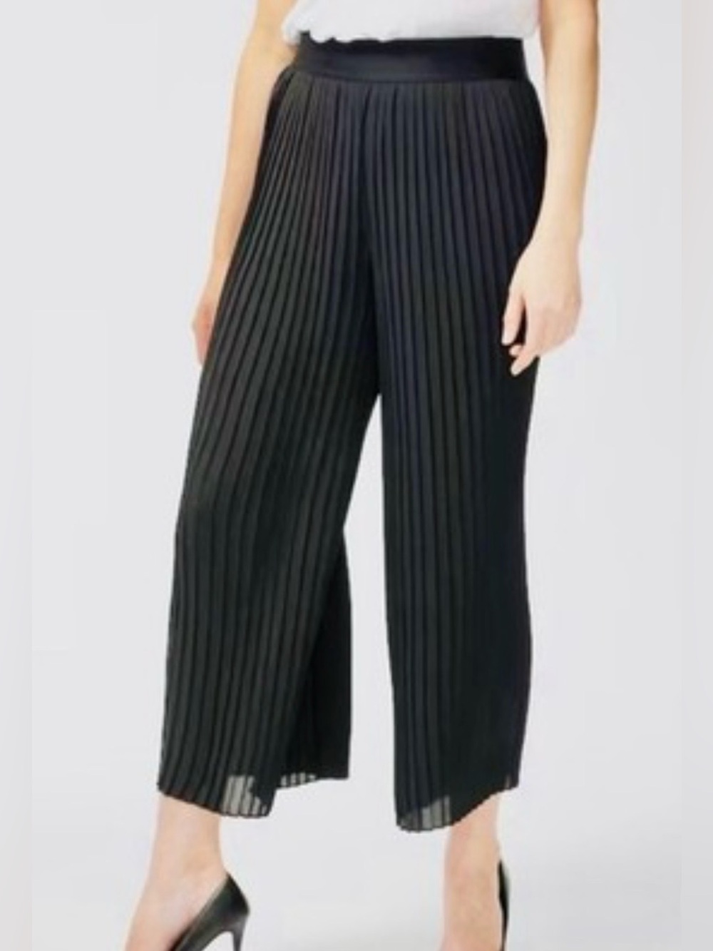 Chico's Black Label Pleated Wide-Leg Pants size small